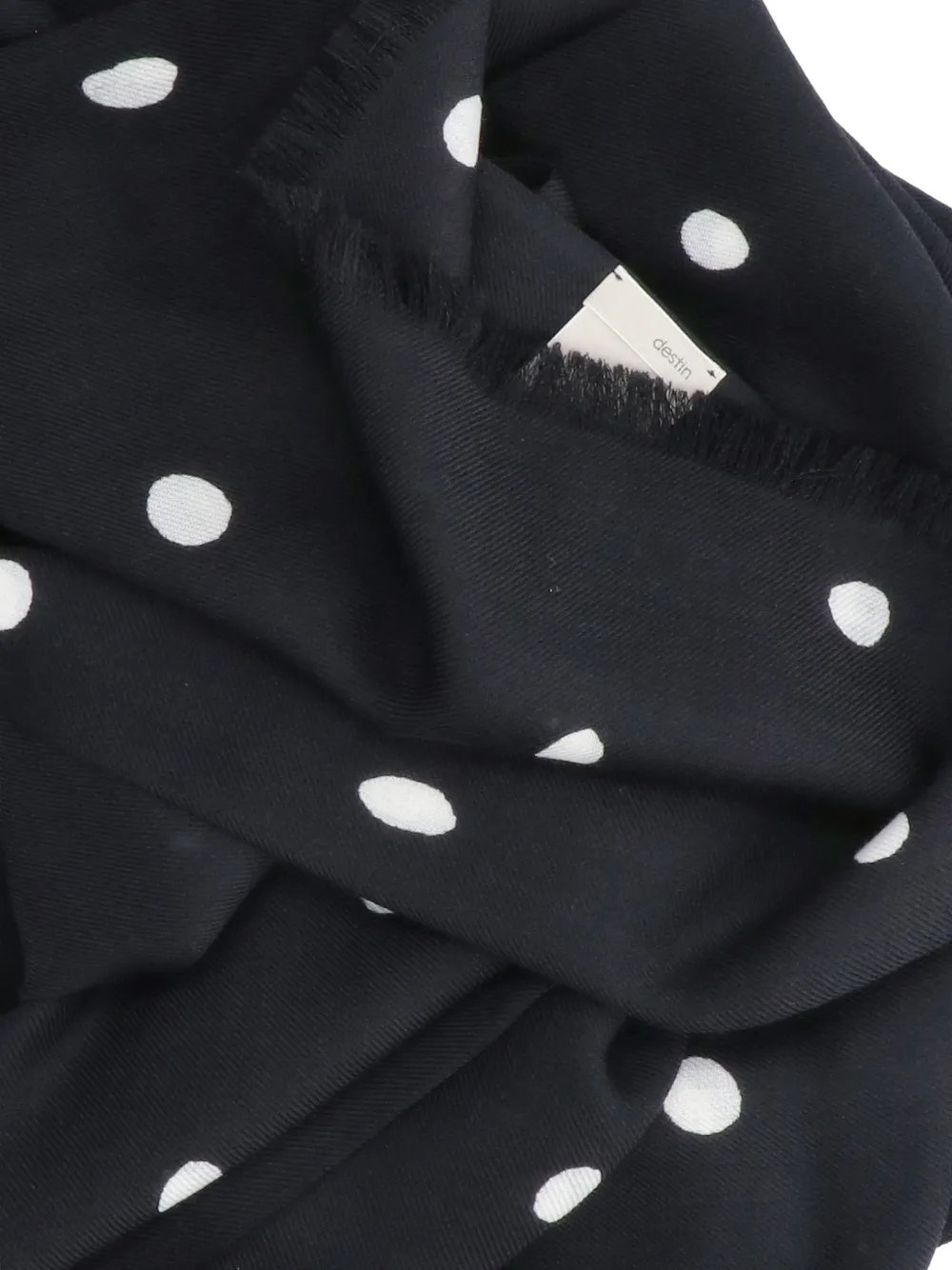Destin polka-dot frayed scarf Zwart