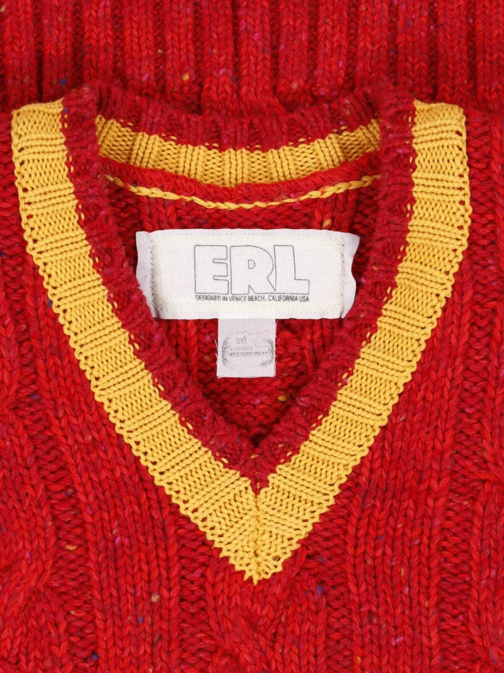 ERL KIDS Kabelgebreide mouwloze spencer Rood