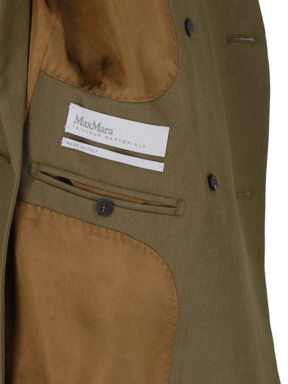 Max Mara Blazer met dubbele rij knopen van scheerwol Groen