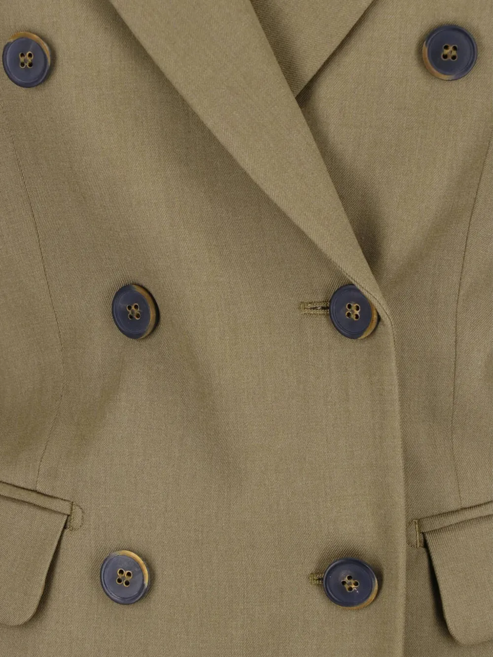 Max Mara Blazer met dubbele rij knopen van scheerwol Groen