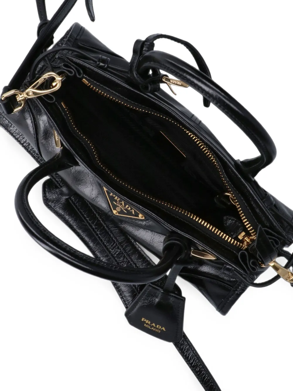 Prada Bonnie leren mini-tas Zwart