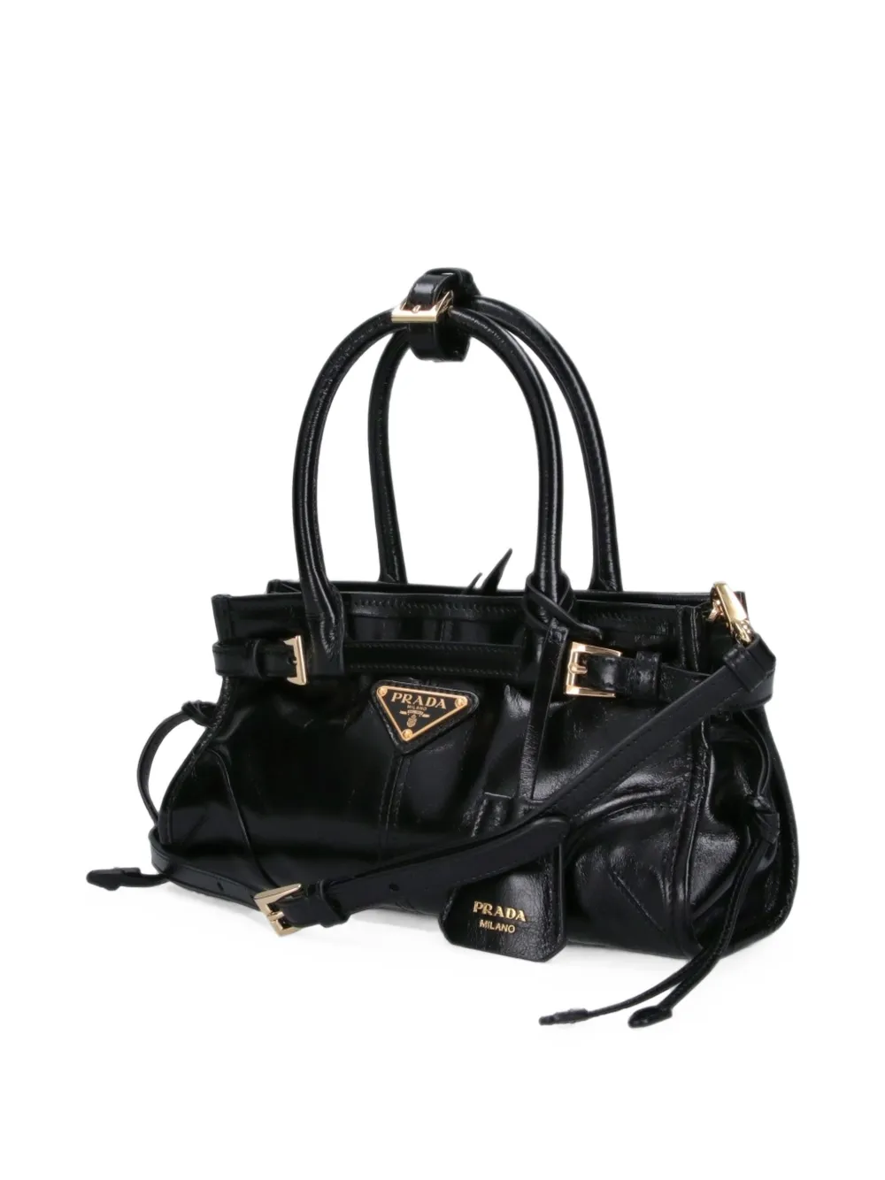 Prada Bonnie leren mini-tas Zwart
