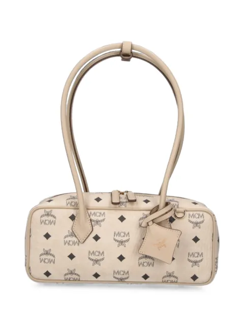 MCM small Aren monogram-print leather-trim shoulder bag