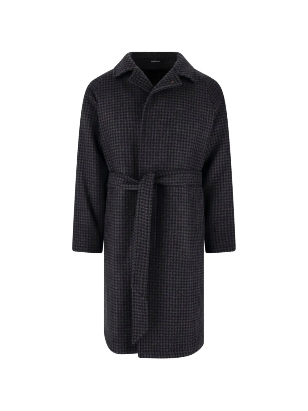 Tagliatore Salomon houndstooth-pattern belted coat Zwart