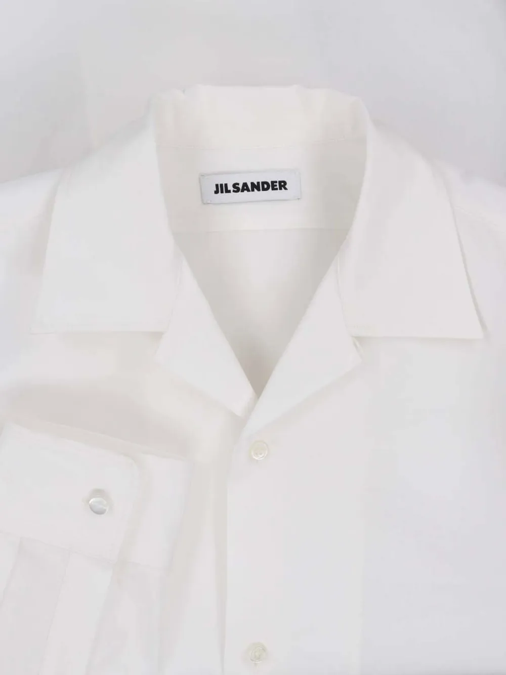 Jil Sander spread-collar button-up shirt Wit