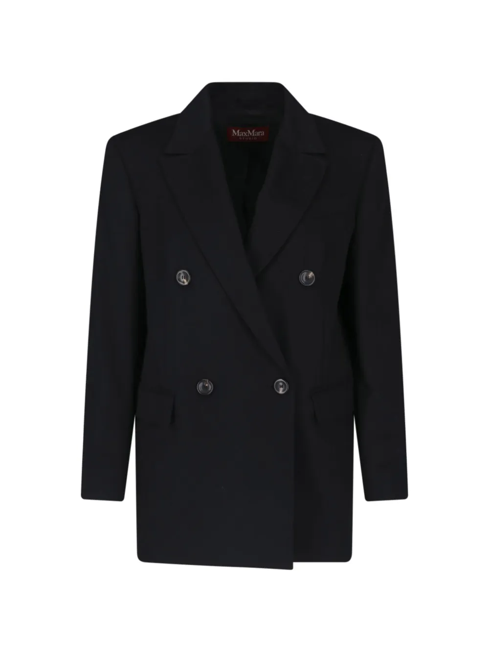 Max Mara double-breasted virgin wool jacket - Noir