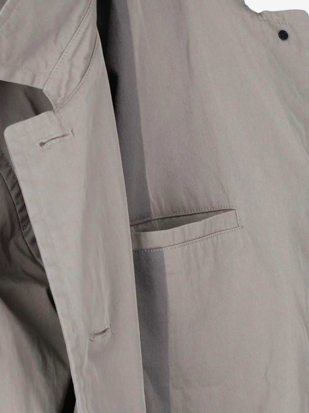 Low Classic button-up collared trench coat Grijs