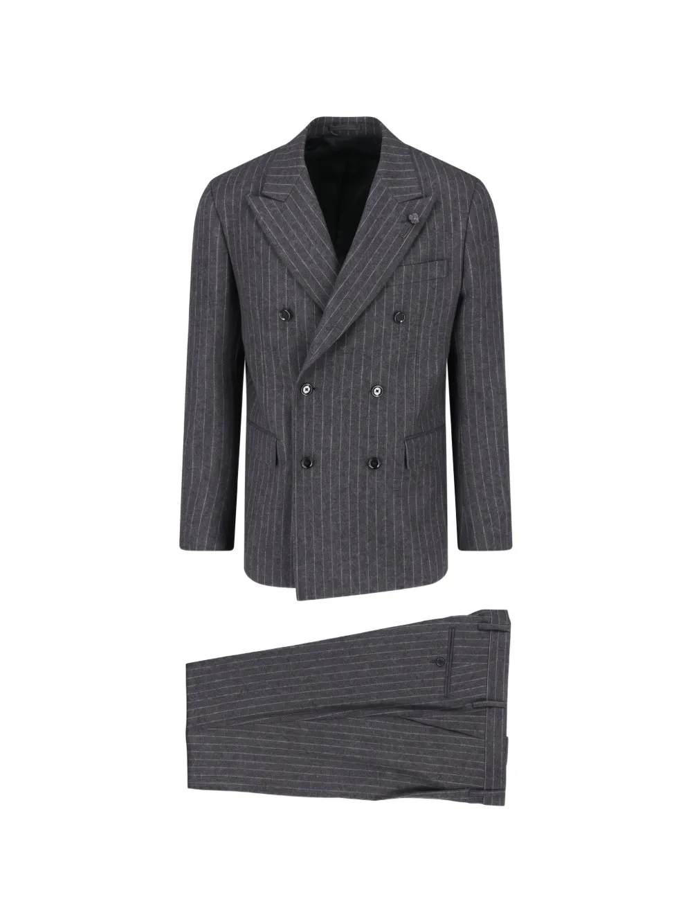 Lardini x Sugar pinstripe-pattern double-breasted suit - Grigio