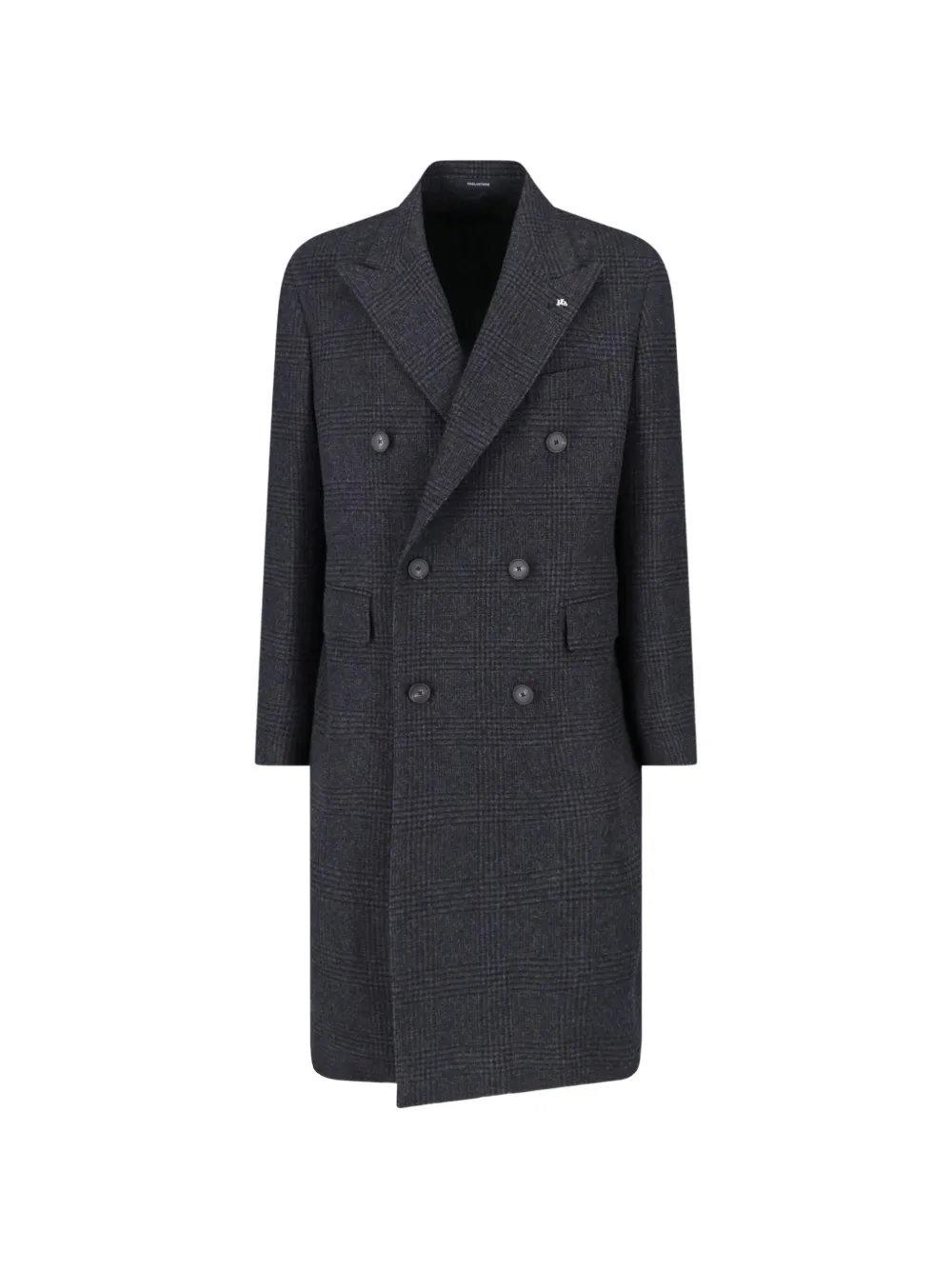 Tagliatore check-pattern virgin wool coat - Grey