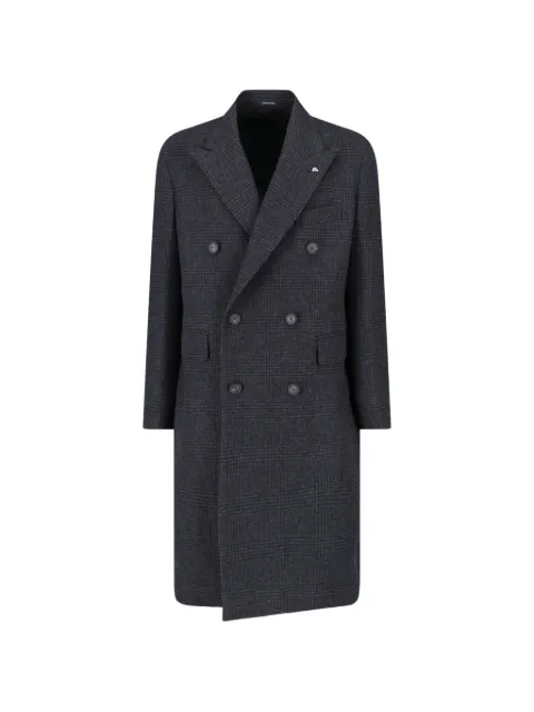 Tagliatore check-pattern virgin wool coat