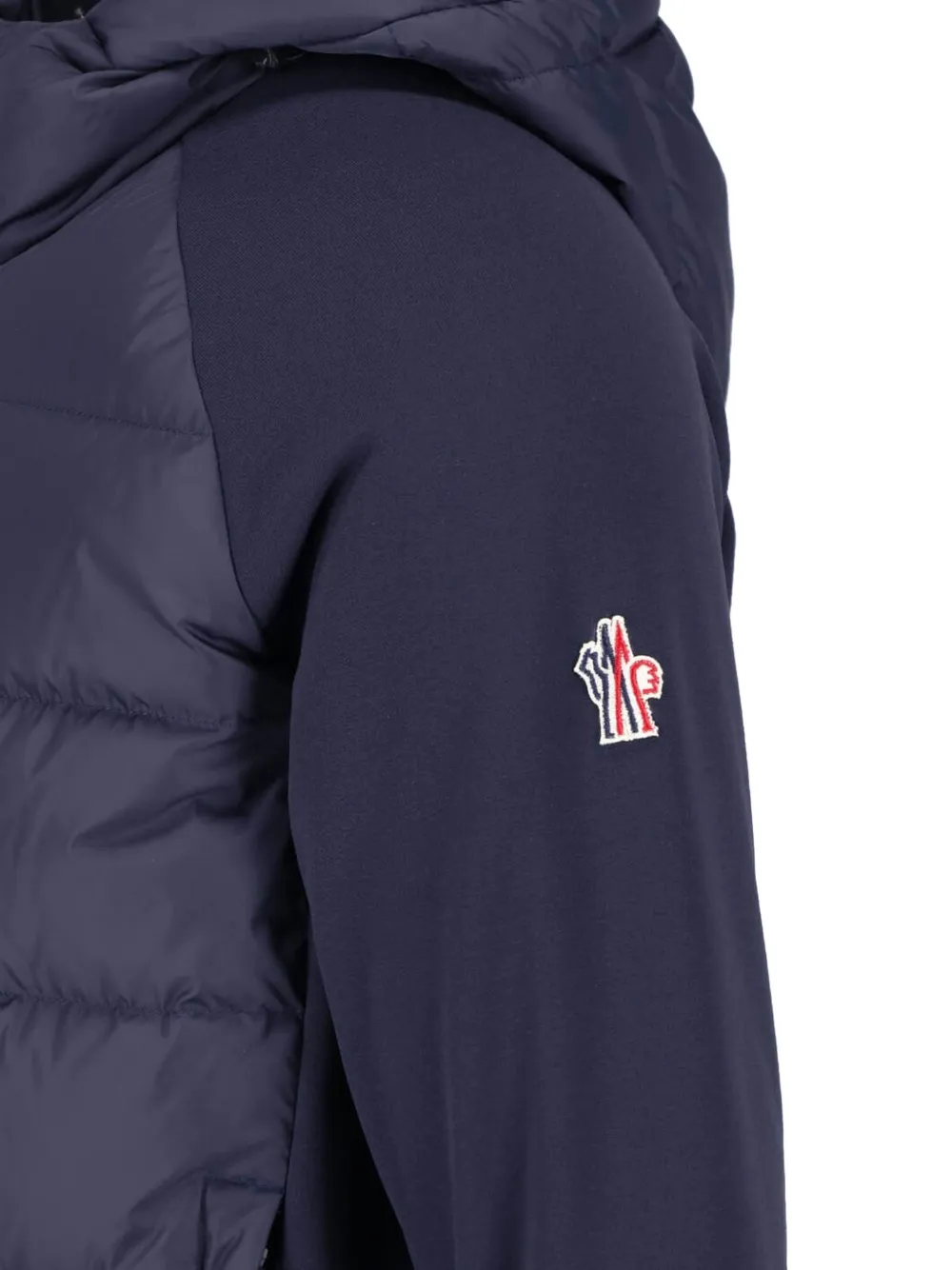 Moncler Grenoble Polartec quilted hooded padded jacket Blauw