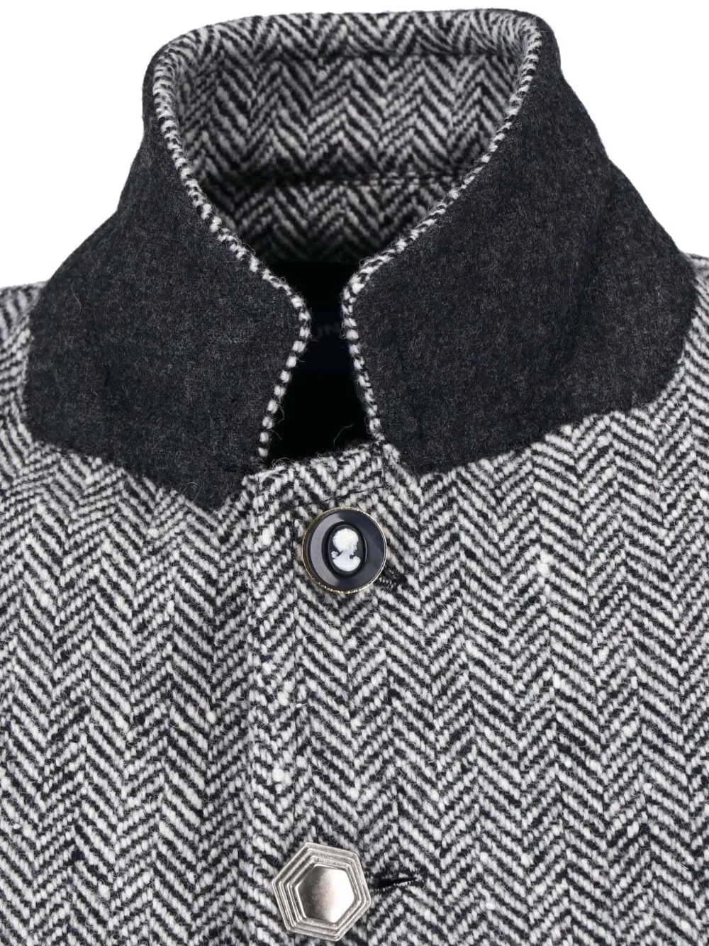 Junya Watanabe MAN Jack met visgraat-patroon en knoopsluiting Grijs