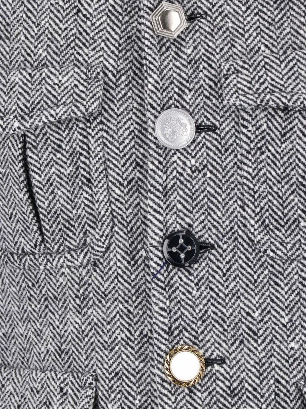 Junya Watanabe MAN Jack met visgraat-patroon en knoopsluiting Grijs