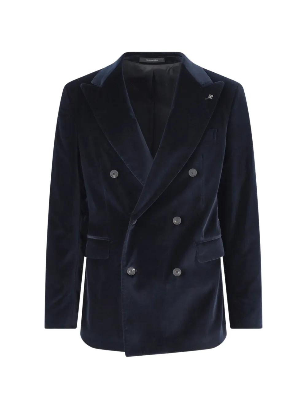 Tagliatore double-breasted velvet blazer - Blau