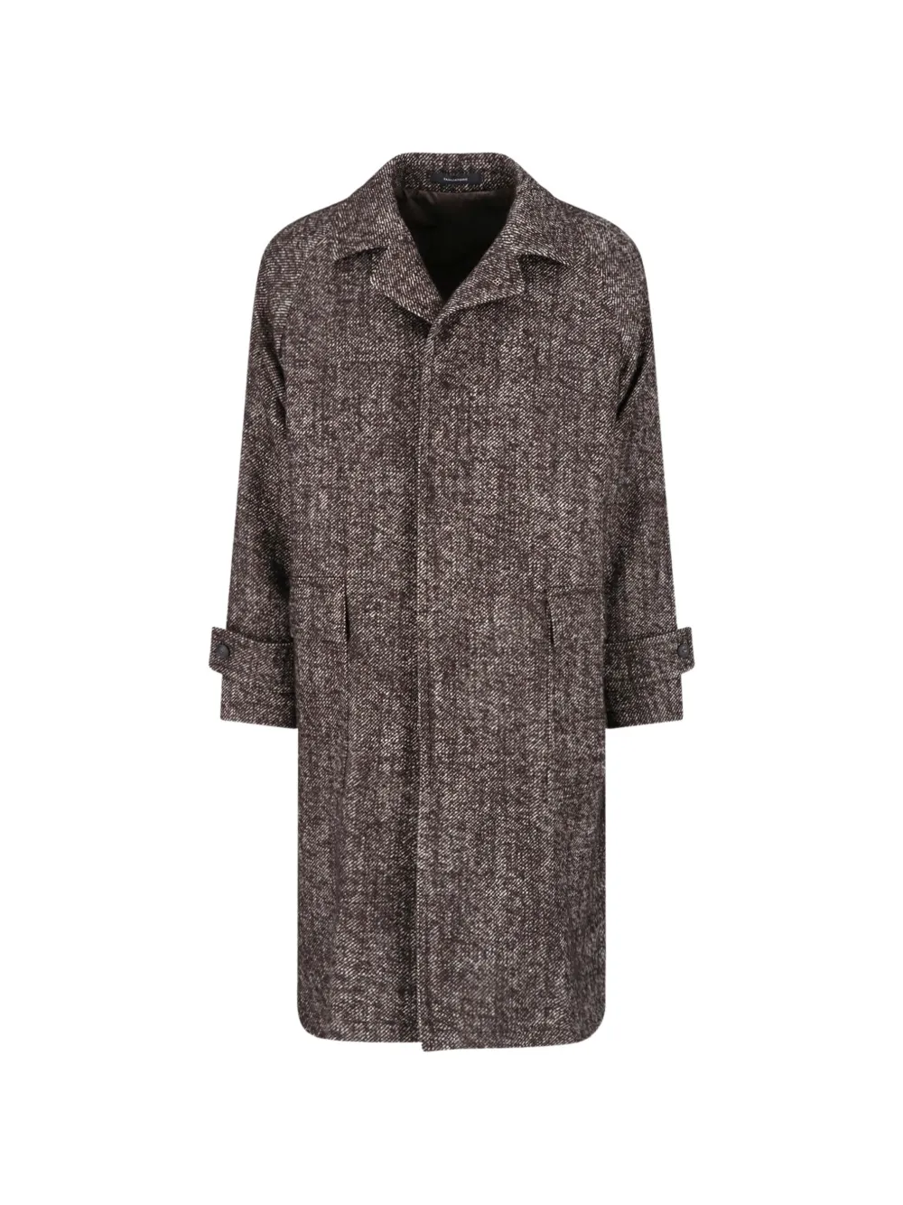Tagliatore marl-pattern raglan-sleeve coat - Marrone