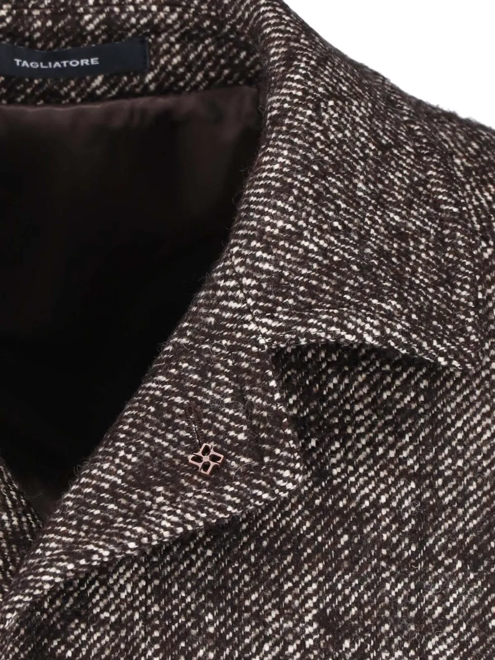 Tagliatore marl-pattern raglan-sleeve coat Bruin