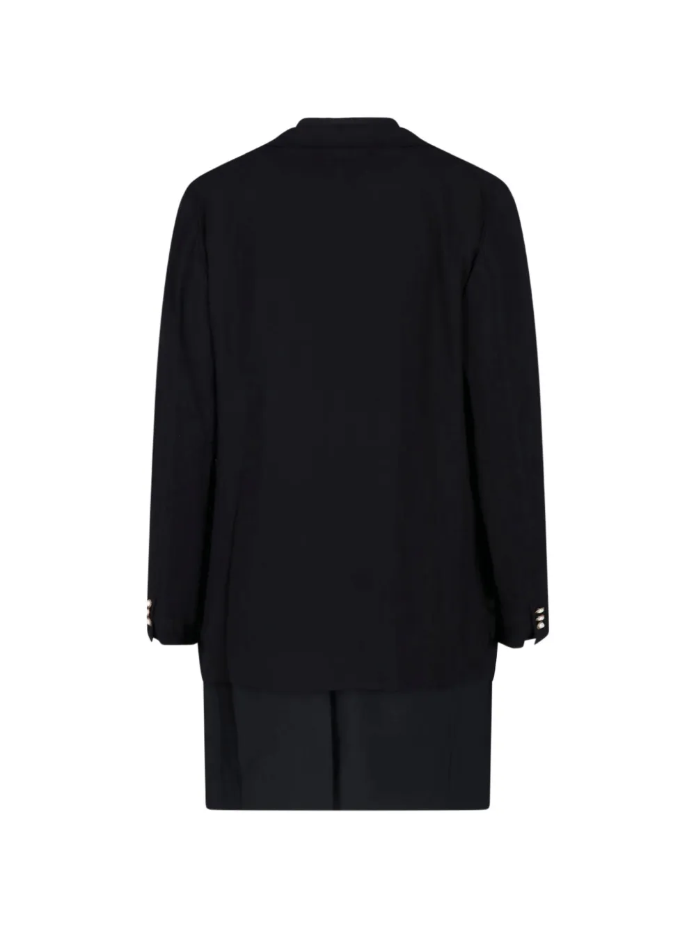 Comme Des Garçons Layered Pearl-button Coat in Black, view 2