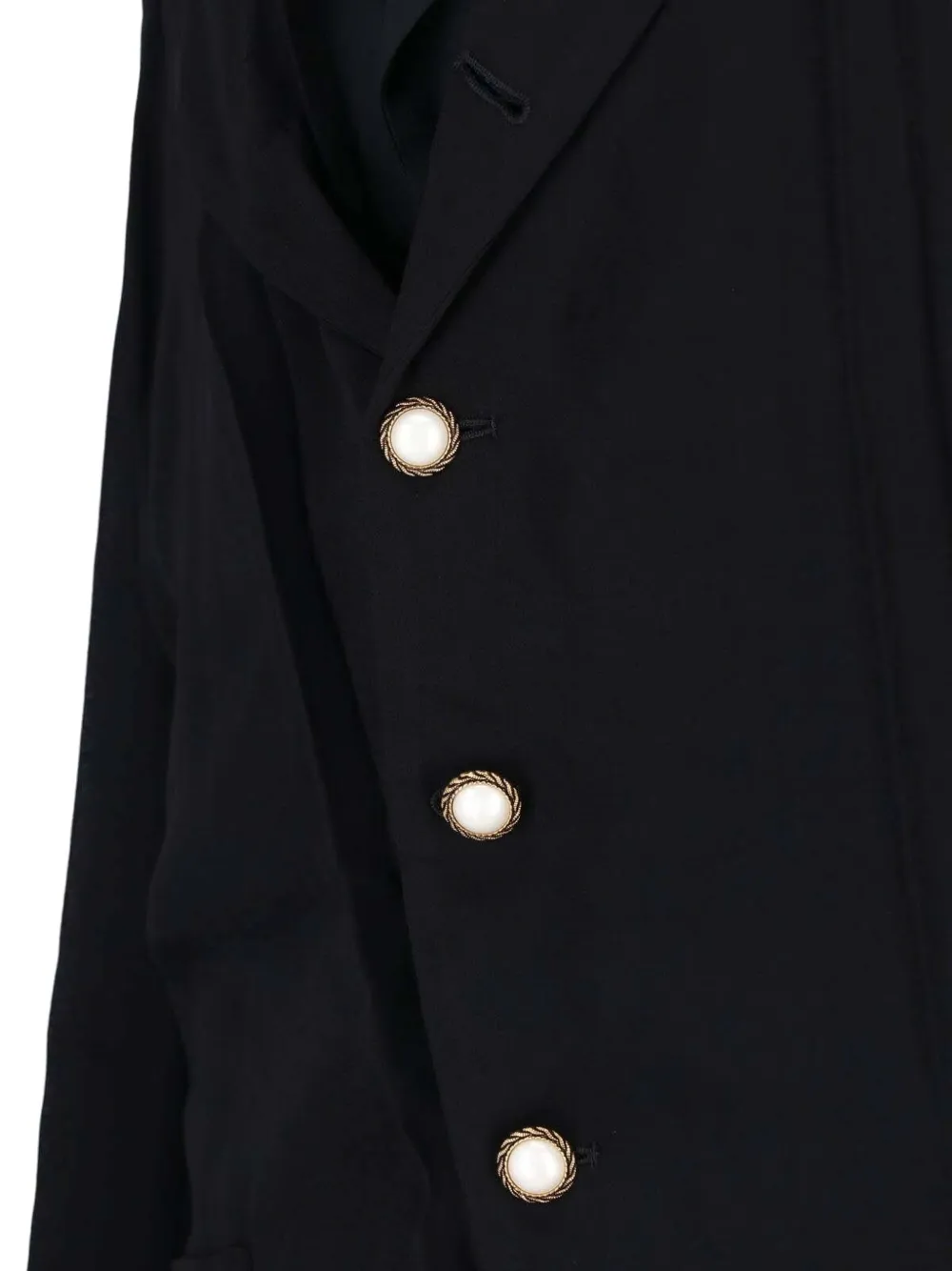 Comme Des Garçons Layered Pearl-button Coat in Black, view 4
