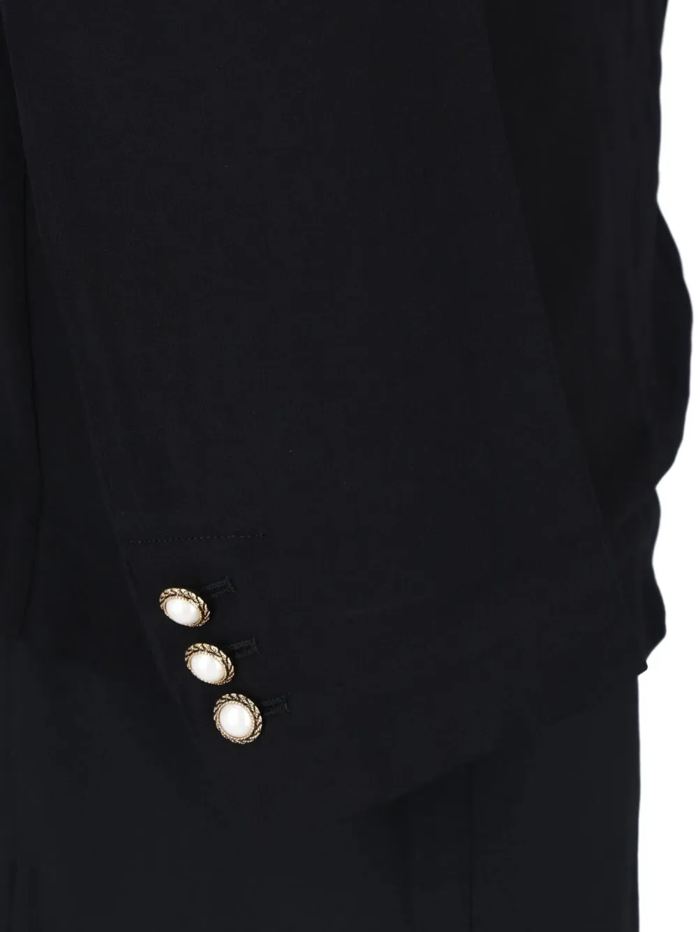 Comme Des Garçons Layered Pearl-button Coat in Black, view 3