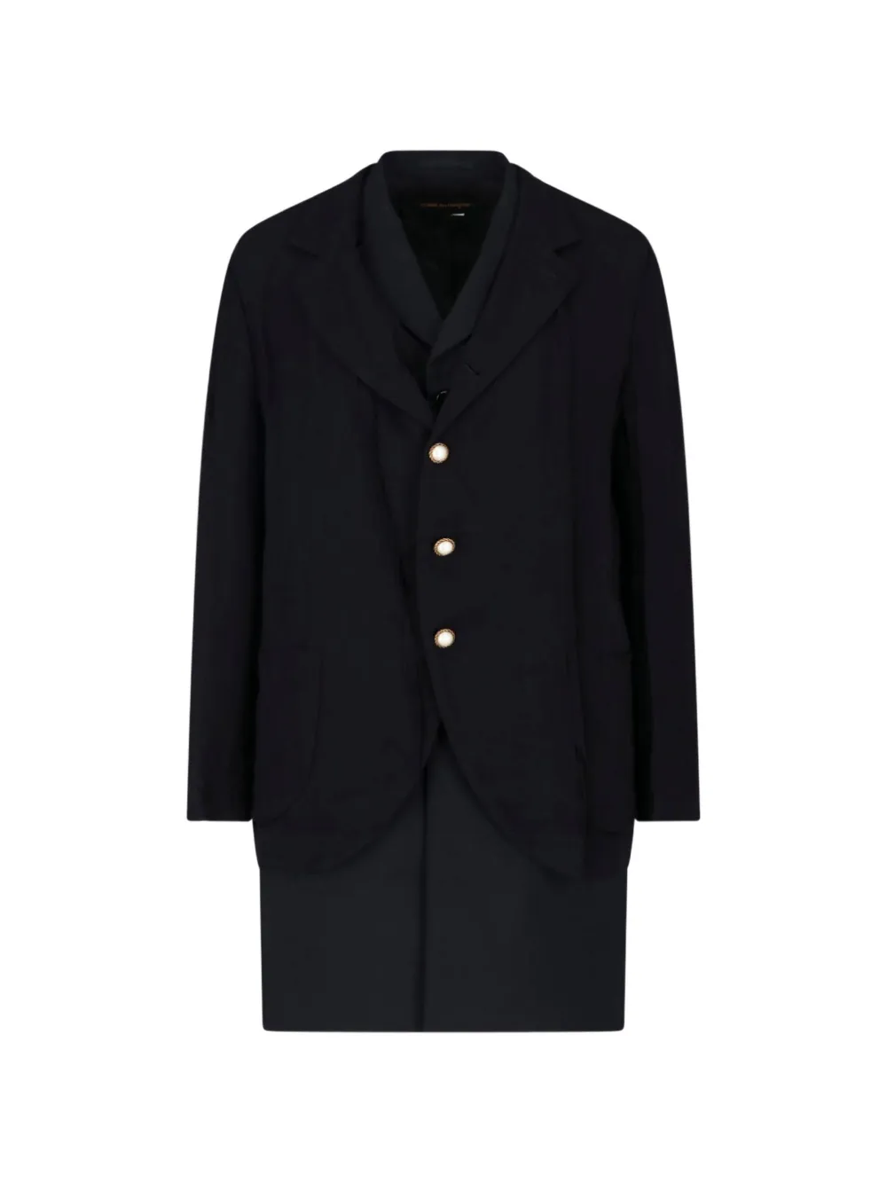 Comme Des Garçons layered pearl-button coat