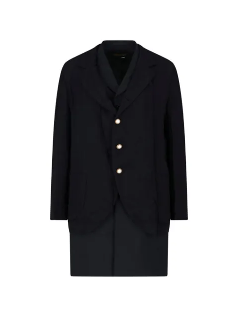 Comme Des Garçons layered pearl-button coat