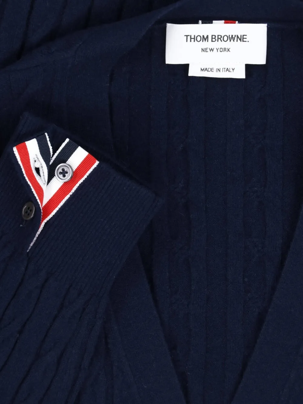 Thom Browne V-neck buttoned cardigan Blauw