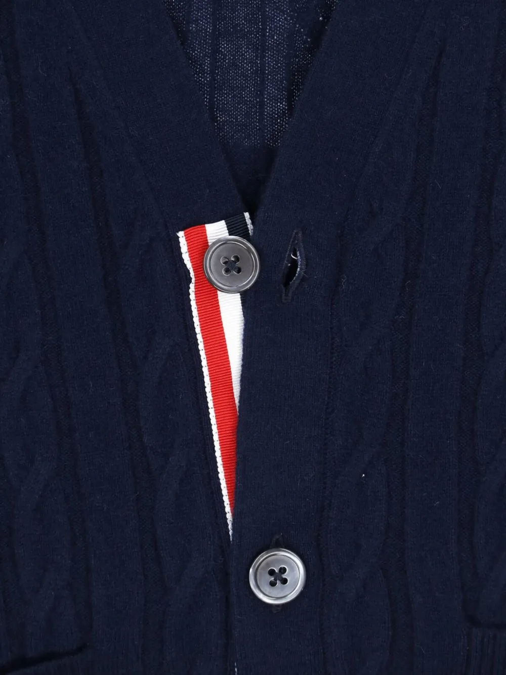 Thom Browne V-neck buttoned cardigan Blauw