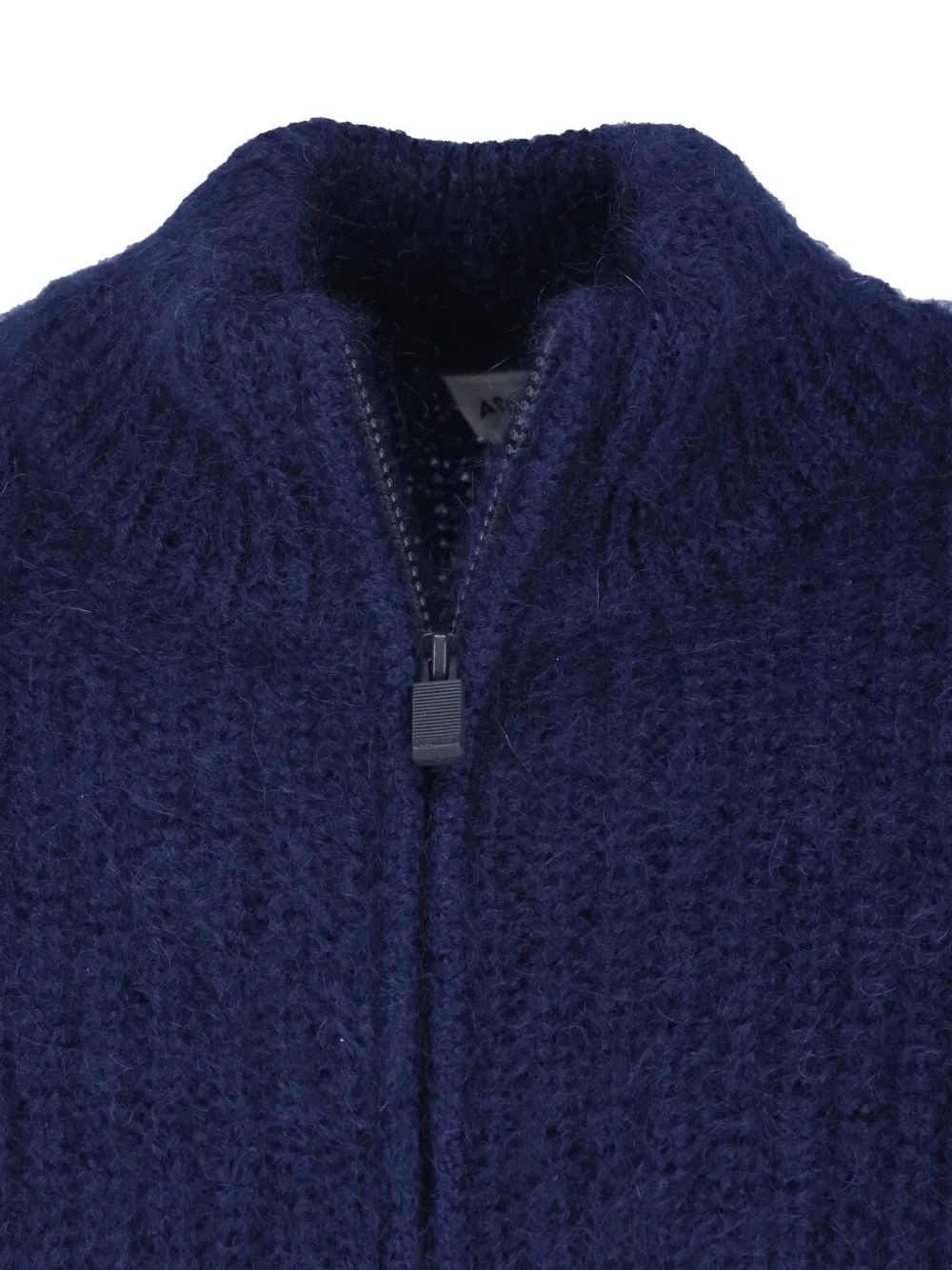ASPESI Ribgebreid vest met rits Blauw