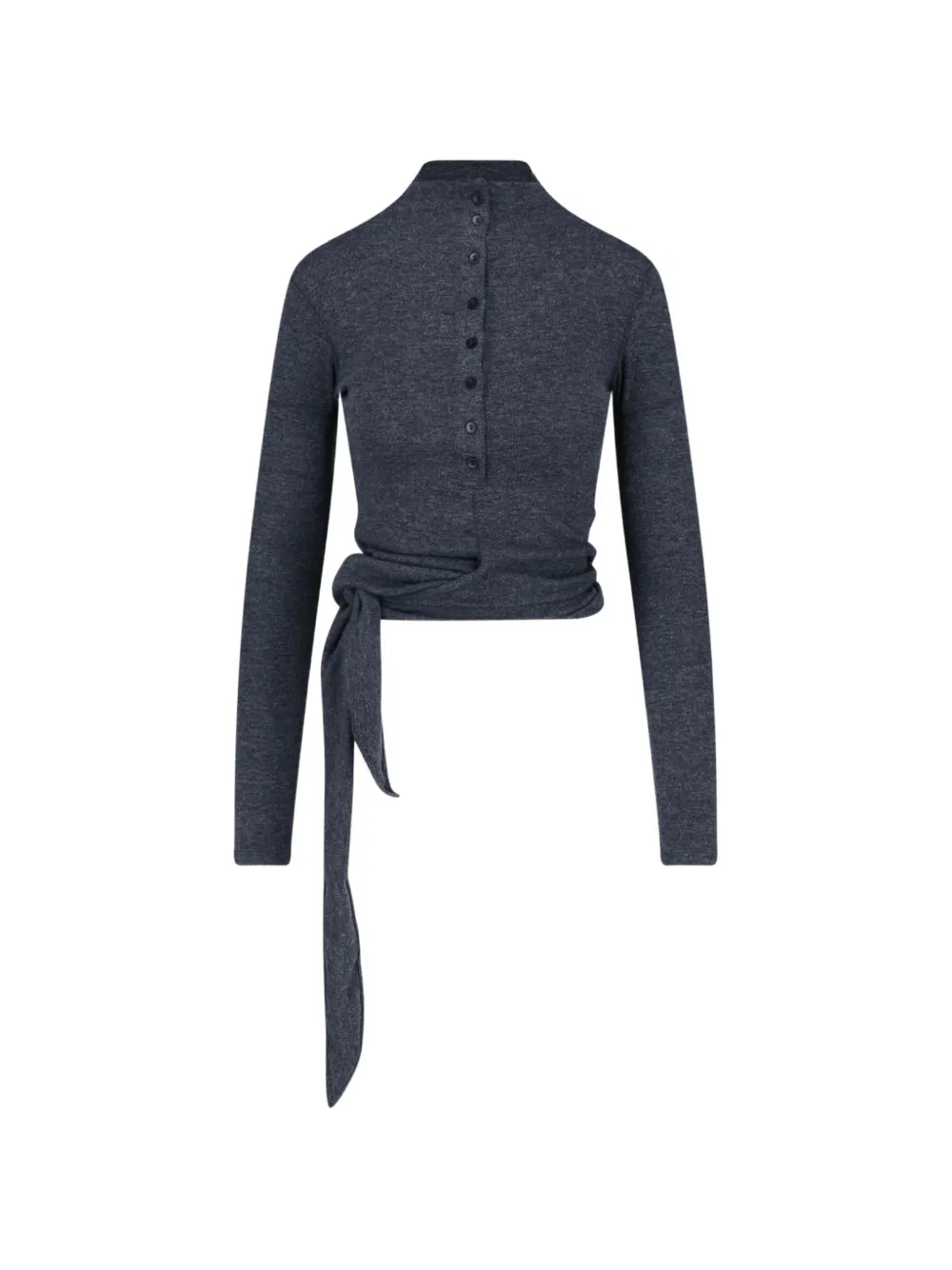 Low Classic button-up wrap-tie T-shirt - Gris Low Classic button-up wrap-tie T-shirt - Gris