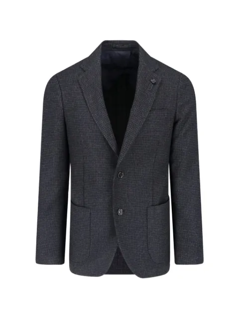 Lardini blazer à carreaux et revers crantés