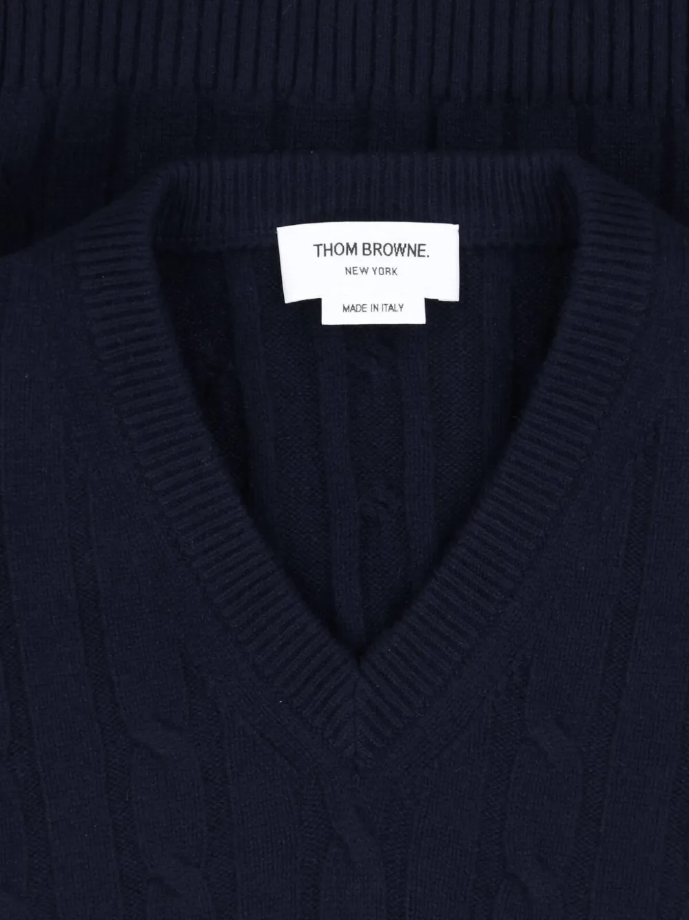 Thom Browne 4-Bar cable-knitted sweater Blauw