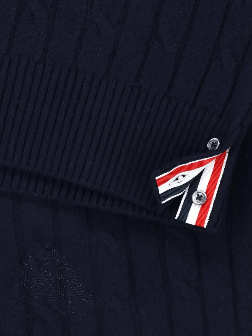 Thom Browne 4-Bar cable-knitted sweater Blauw