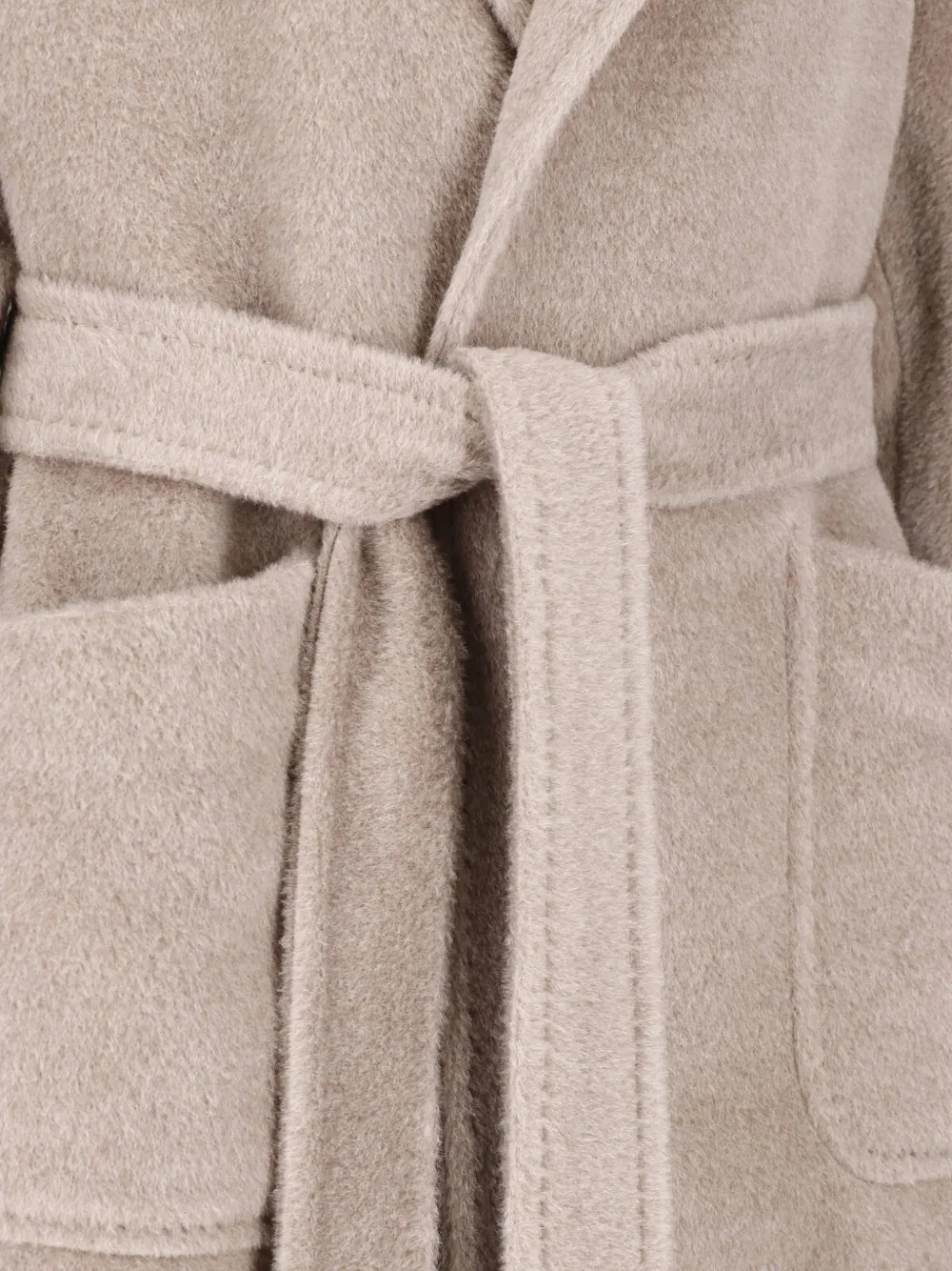 Tagliatore Jas met gekerfde revers enkele rij knopen en ceintuur Beige