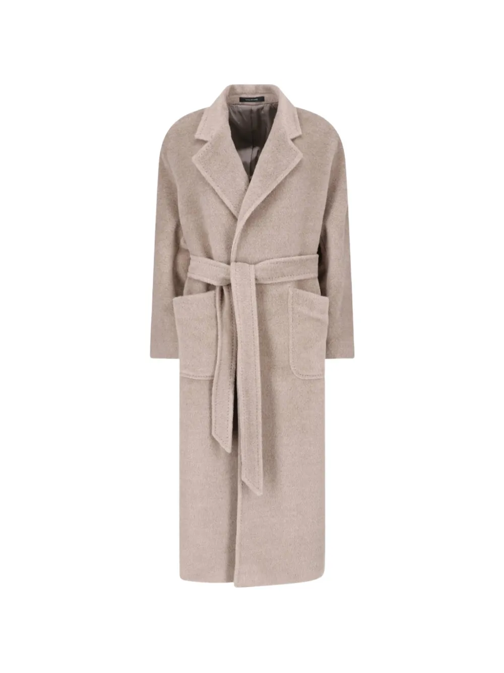 Tagliatore Jas met gekerfde revers enkele rij knopen en ceintuur Beige