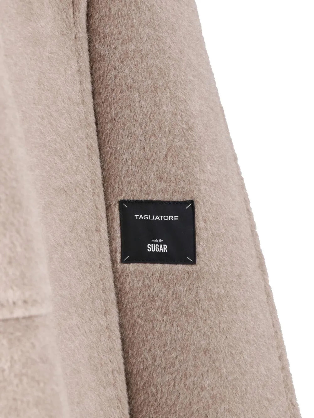 Tagliatore Jas met gekerfde revers enkele rij knopen en ceintuur Beige