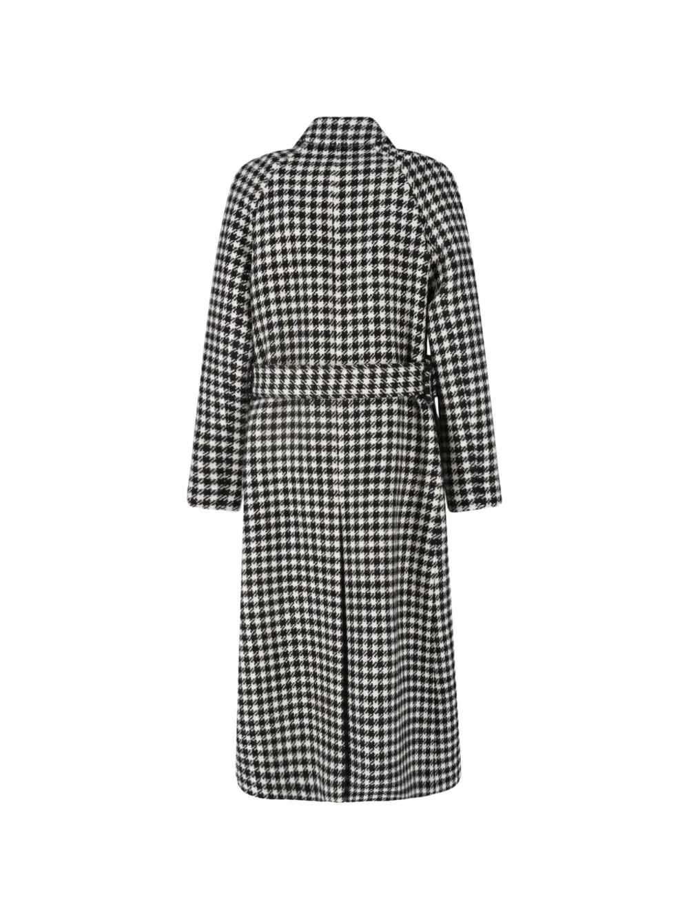 Lardini Houndstooth-pattern Belted Coat in Black, view 2