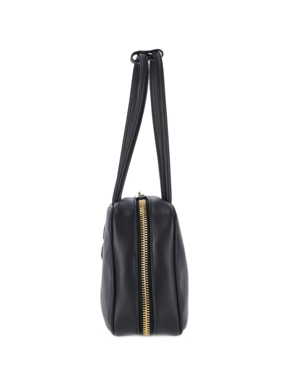 Miu Beau leren tas met handvat Zwart