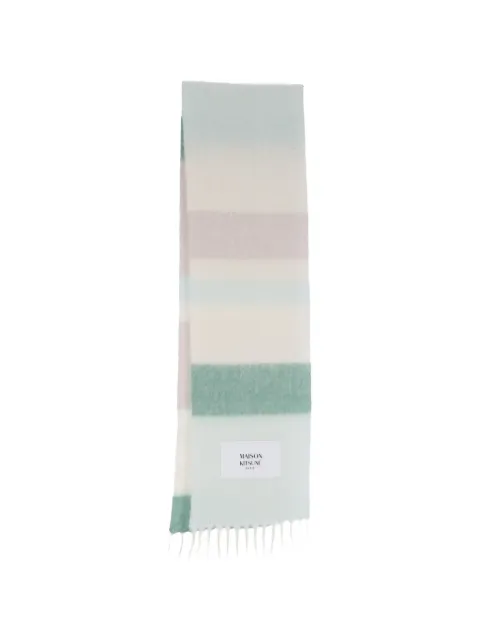 Maison Kitsuné striped fringed scarf