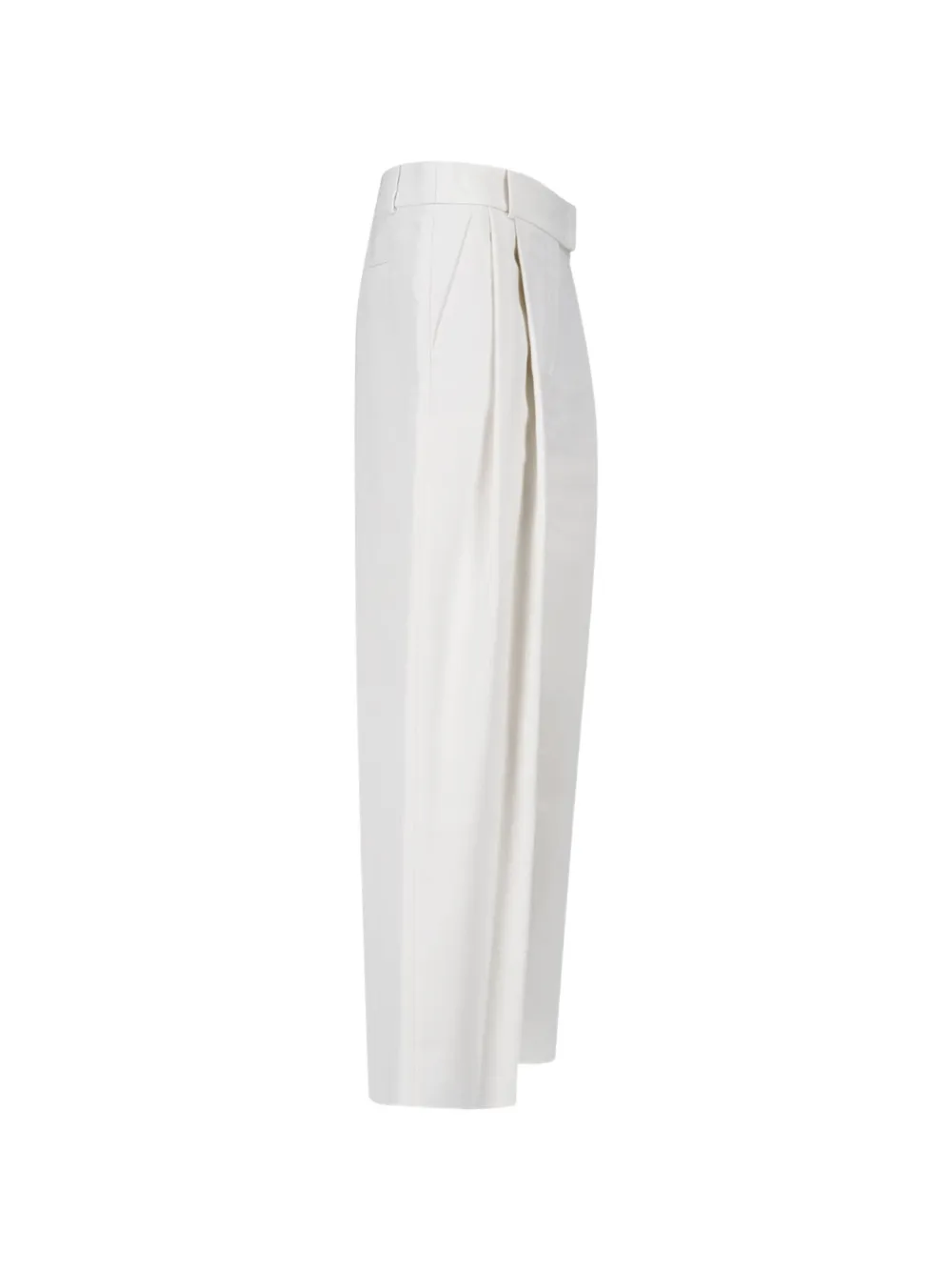 Giorgio Armani pleated silk trousers Wit