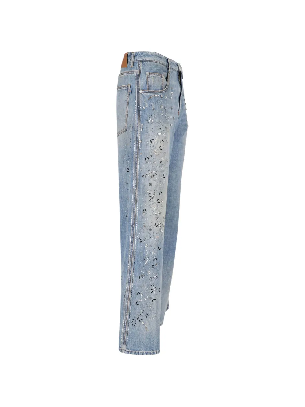 Ermanno Scervino crystal-embellished laser-cut jeans Blauw