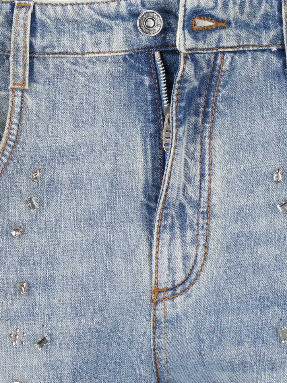 Ermanno Scervino crystal-embellished laser-cut jeans Blauw