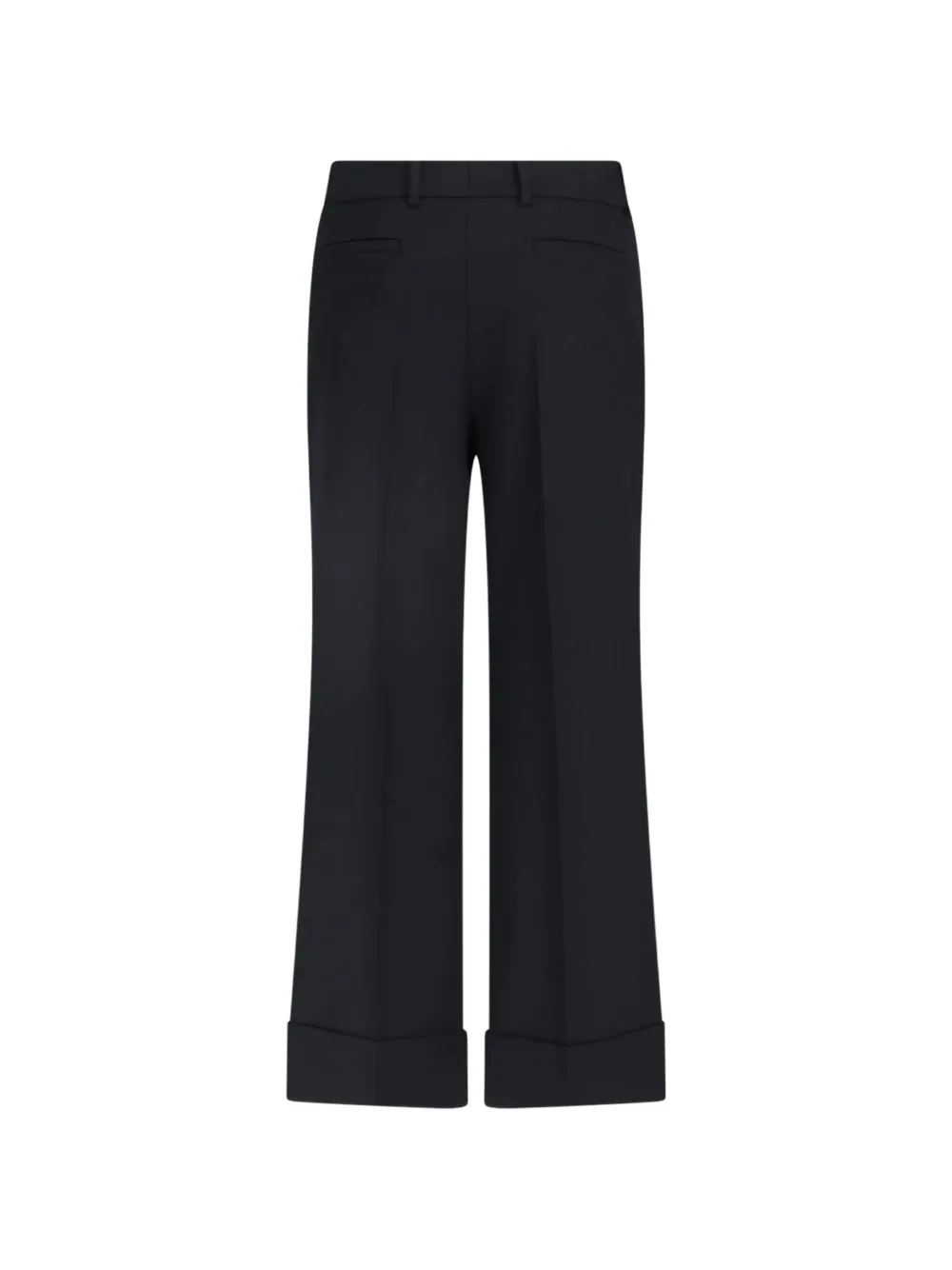 Incotex Broek met persvouwen en omgeslagen zomen Zwart