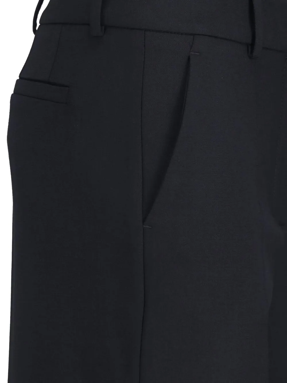 Incotex Broek met persvouwen en omgeslagen zomen Zwart