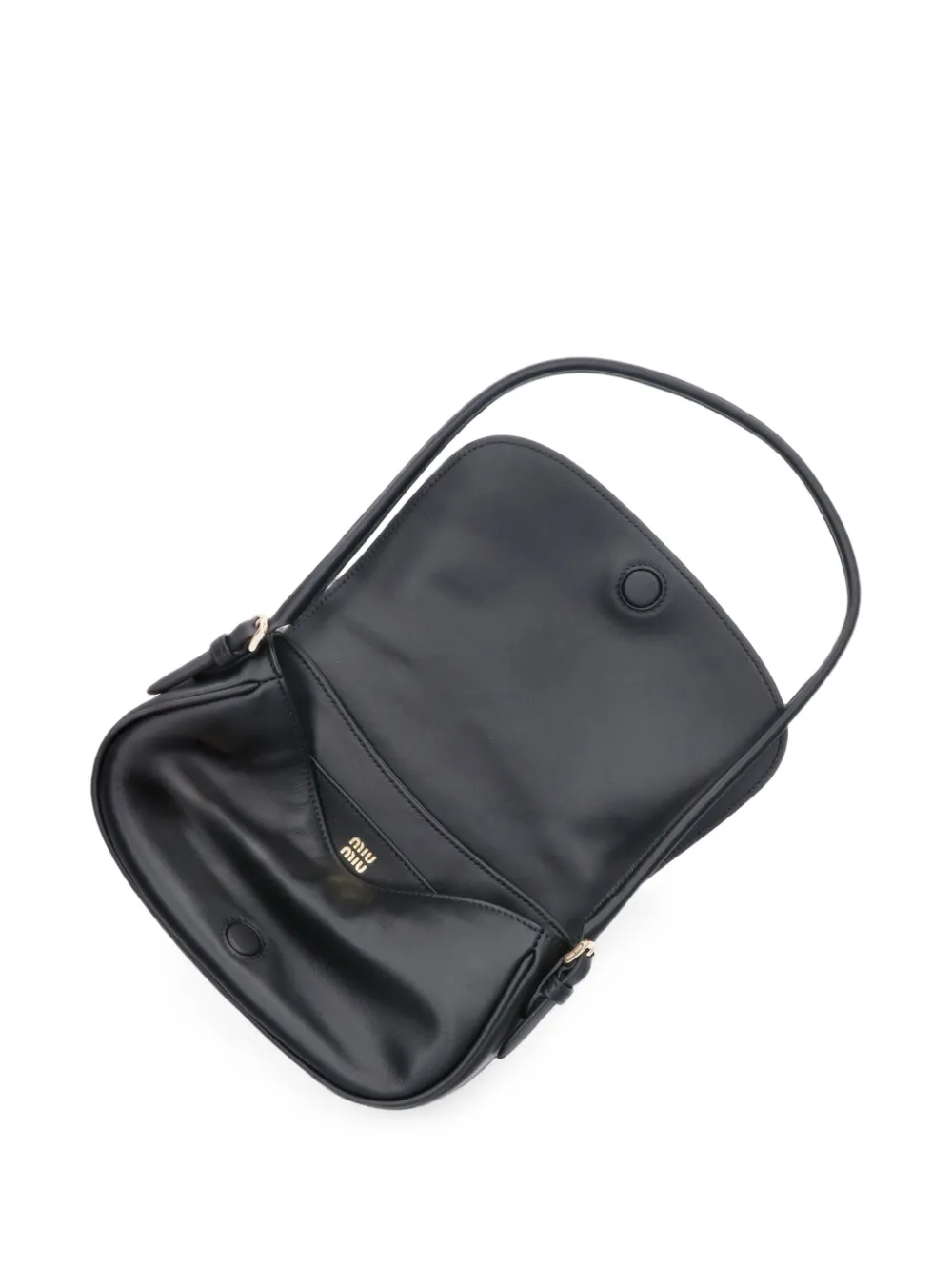 Miu leather shoulder bag Zwart