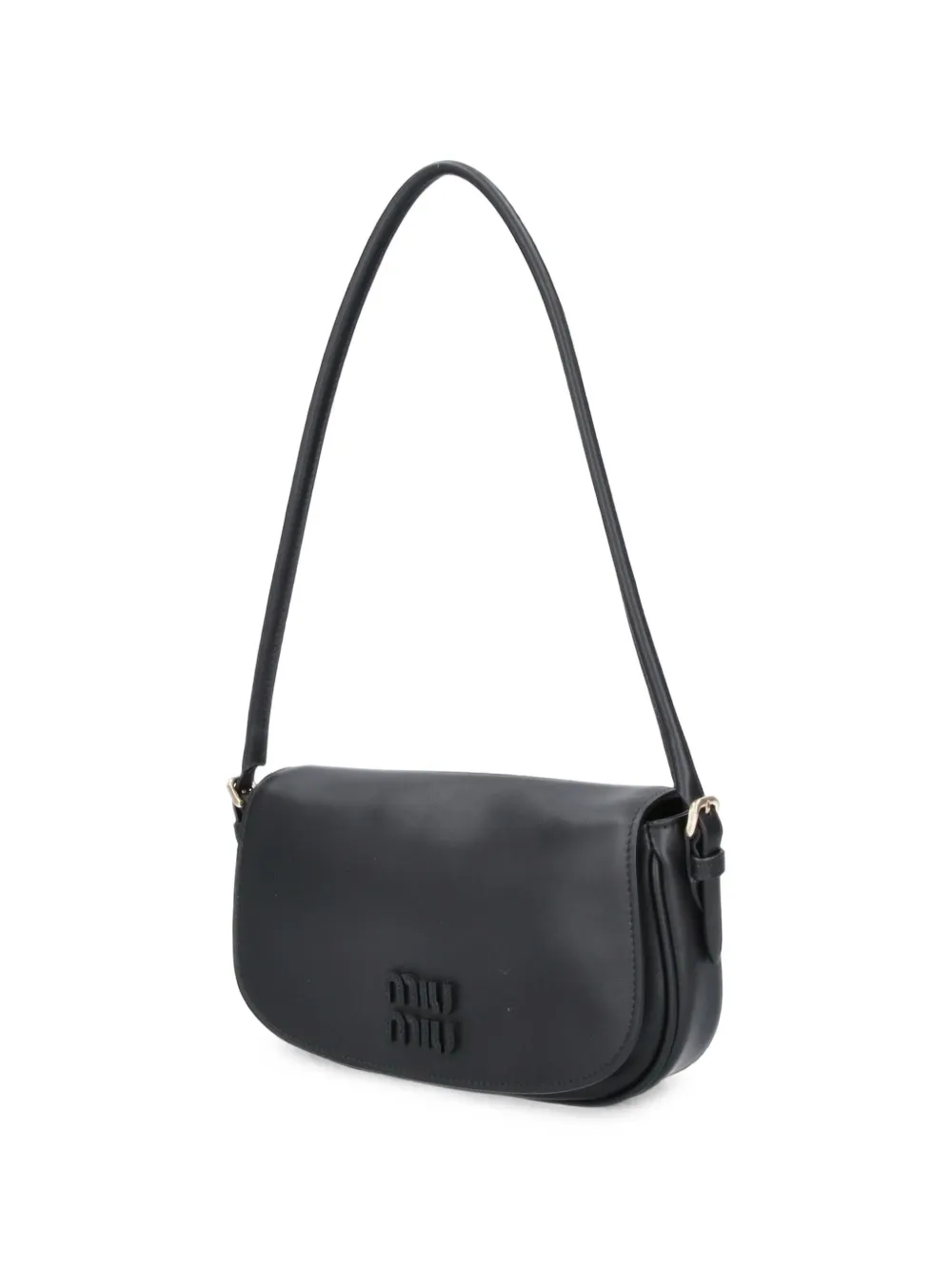 Miu leather shoulder bag Zwart