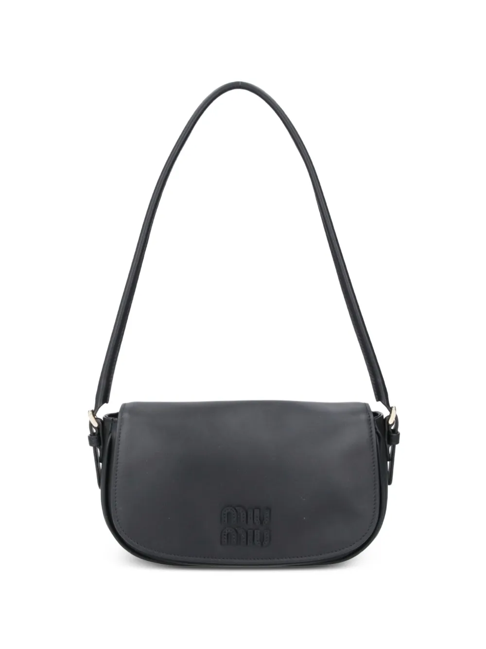 Miu leather shoulder bag Zwart