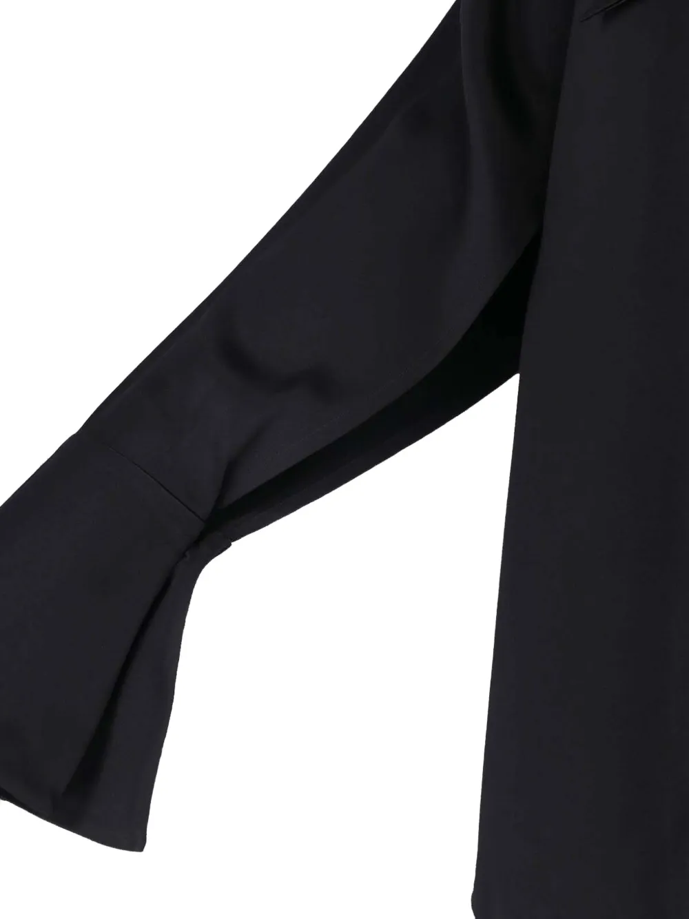SA SU PHI Blouse met strikhals en uitlopende manchetten Zwart