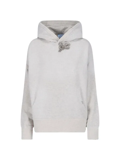 Prada Fleece hoodie met broche