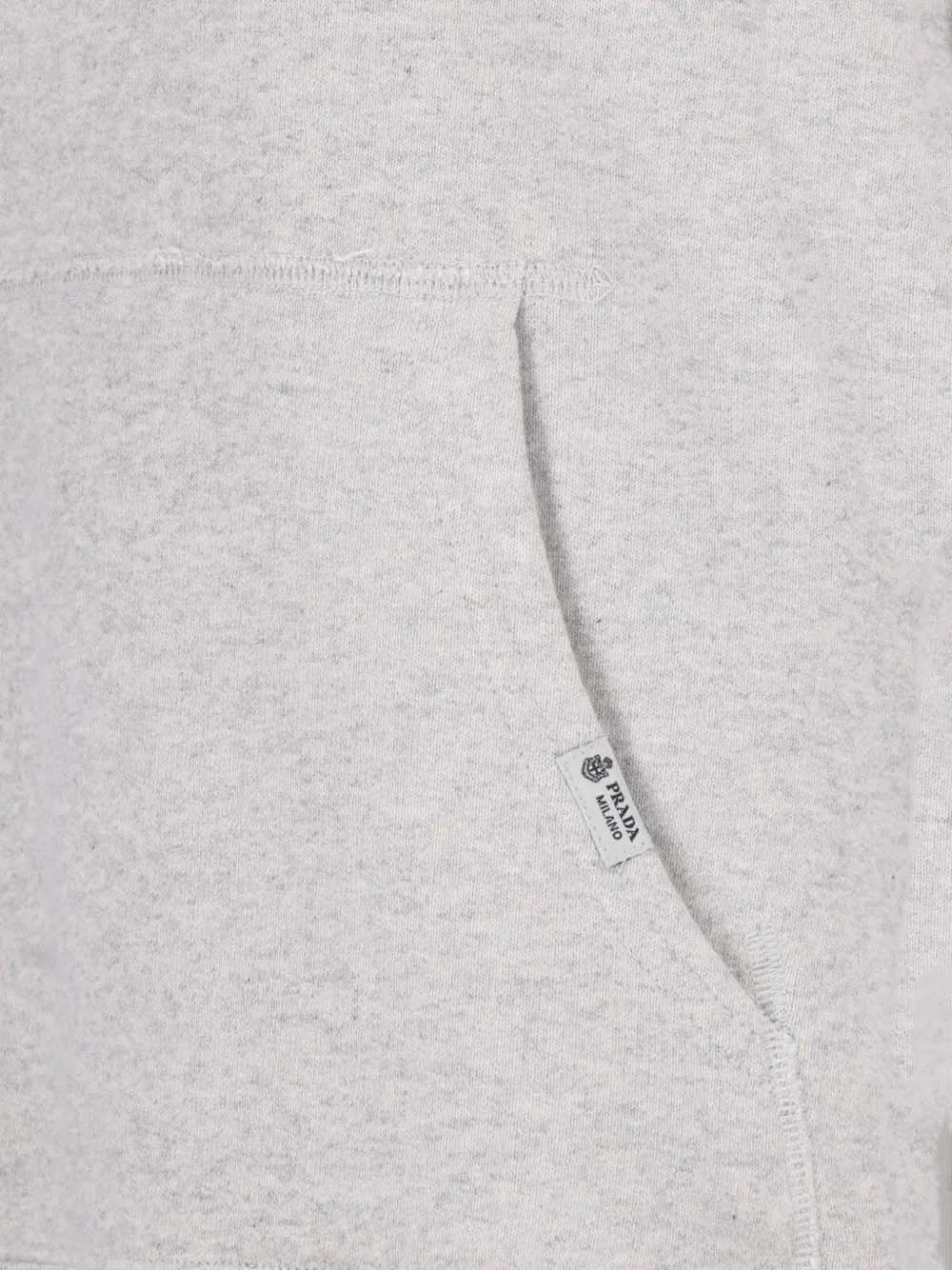Prada Fleece hoodie met broche Grijs