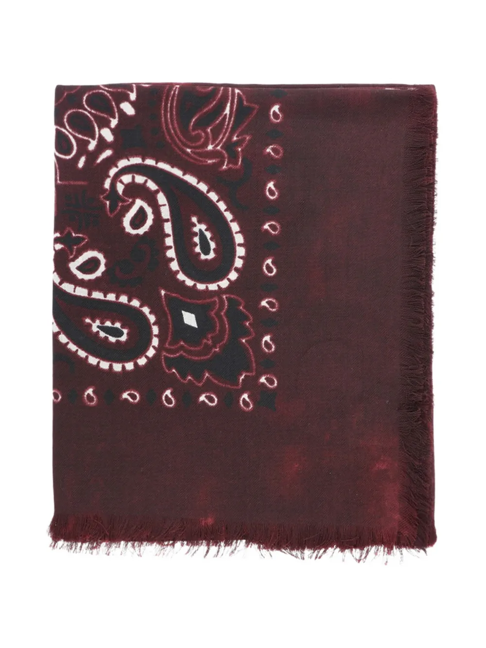 Destin Jil Quapo paisley-print frayed scarf - Rosso
